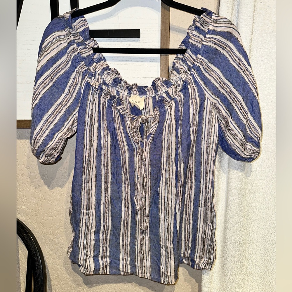 Harper‎ Heritage Francesca’s Striped Blue and White Women's Top